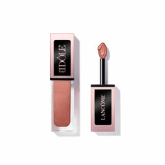 Lancôme Idôle Tint Hot Lava bottle closeup with warm copper shimmer for bold definition