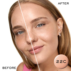 Lancôme Idôle 3 Serum Supertint texture close-up highlights dewy, non-greasy finish.