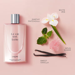 Lancôme La Vie Est Belle body lotion texture reveals smooth, hydrated skin.