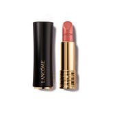 Lancôme L'Absolu Rouge Mon Macaron tube close-up reveals rich color and creamy texture.