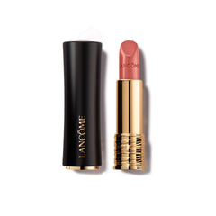 Lancôme L'Absolu Rouge Mon Macaron tube close-up reveals rich color and creamy texture.