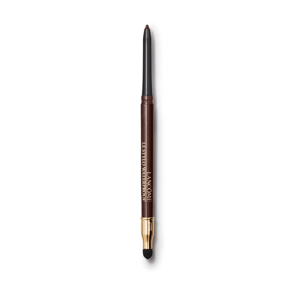 Lancôme Le Stylo Waterproof Eyeliner Chocolat swatch with rich pigment and longevity