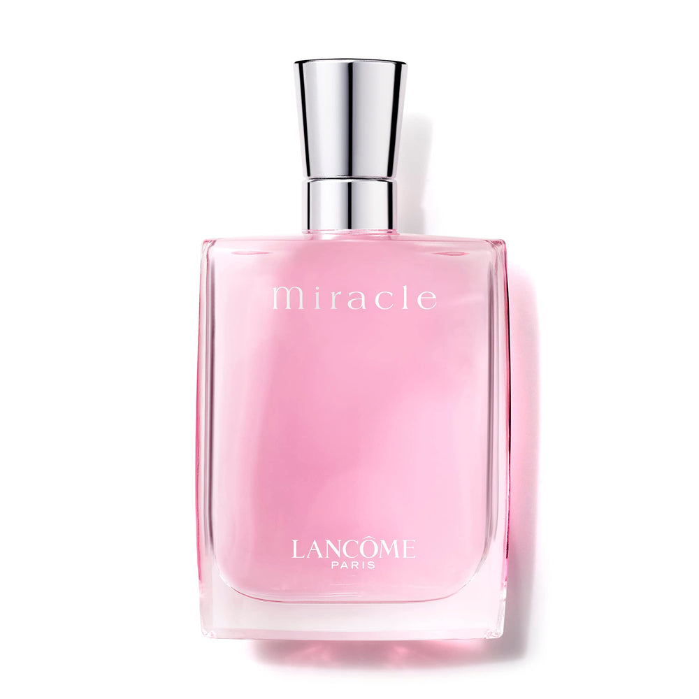 Lancôme Miracle EDP bottle front view for a daily mood-boosting fragrance.