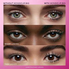 Lancôme Monsieur Big Waterproof Mascara wand application shows quick, buildable length without clumps.