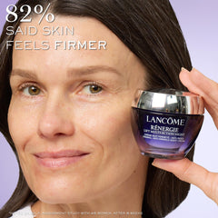 Lancôme Rénergie Lift Night Cream spread on hand demonstrates silky application for daily hydration