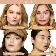 Lancome Teint Idole Ultra Wear full-coverage swatches on skin.