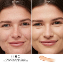 Lancôme Teint Idole swatches showing medium buildable coverage on diverse tones