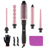LANDOT 5-in-1 curling wand attachments for versatile styling options like spirals and waves