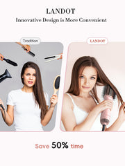 LANDOT oval brush rounded edges close-up highlights lift and body.
