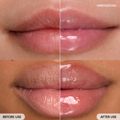 Laneige Lip Glowy Balm Berry swatch shows subtle berry tint and shine
