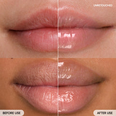 LANEIGE Lip Glowy Balm Matcha Bubble Tea swatch reveals sheer tint and subtle shine