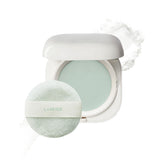Laneige Neo Blurring Powder compact close-up showing smooth, pore-blurred skin.