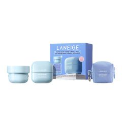 Laneige Water Bank Cream jar closeup shows rich hydration and dewy glow.