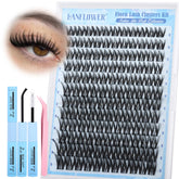 LANFLOWER Flora Lash Clusters kit close-up shows natural texture from layered fibers
