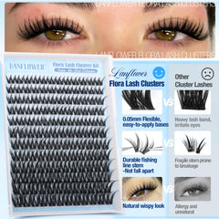 Lanflower Flora Lash Clusters soft-fiber material highlights glossy, natural finish