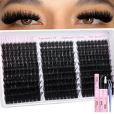 LANFLOWER Fluffy Lash Clusters Kit collection shows dramatic manga lashes for bold eyes.