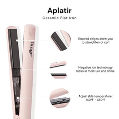 L'ANGE HAIR Aplatir 1-inch plate close-up highlights even heat distribution for smooth styling.
