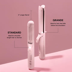 L'ANGE HAIR Le Duo Grande 360° Airflow Styler straightens for a sleek, frizz-free look.