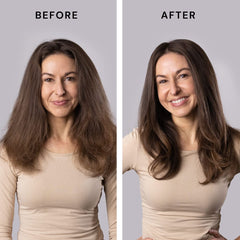L'ANGE HAIR Le Volume shows negative-ion technology reducing frizz while boosting shine.