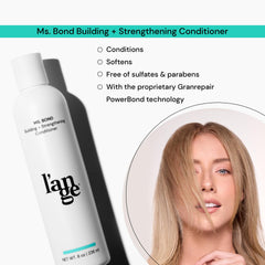 L'ANGE HAIR Ms. Bond bottle pump demonstrates easy daily conditioning