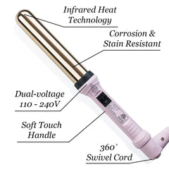 L'ANGE HAIR Ondulé negative-ion technology for soft, shiny waves.