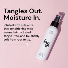 L'ANGE HAIR Replenish Leave-In Detangler mist demonstrates quick detangling on damp hair