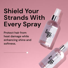 L'ANGE HAIR Rival Heat Shield spray being misted for protection