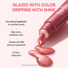 LANEIGE Glaze Craze serum-infused lip tint applying for nourishing moisture.