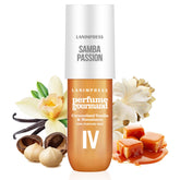 LANIMPRESS No.4 bottle closeup highlighting amber gourmand notes for daily wear.