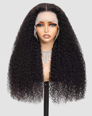Lannaax 250-density curly wig with drawstring front for quick, secure wear.