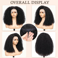 Lannaax HD lace front curly wig 20 inch for natural part and blend.