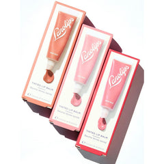 Lanolips Essentials Lip Tint Perfect Nude swatch showcases a universal nude shade for natural lips.