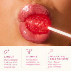 Lanolips Glossybalm Berry tube close-up with rich berry hue for lip color