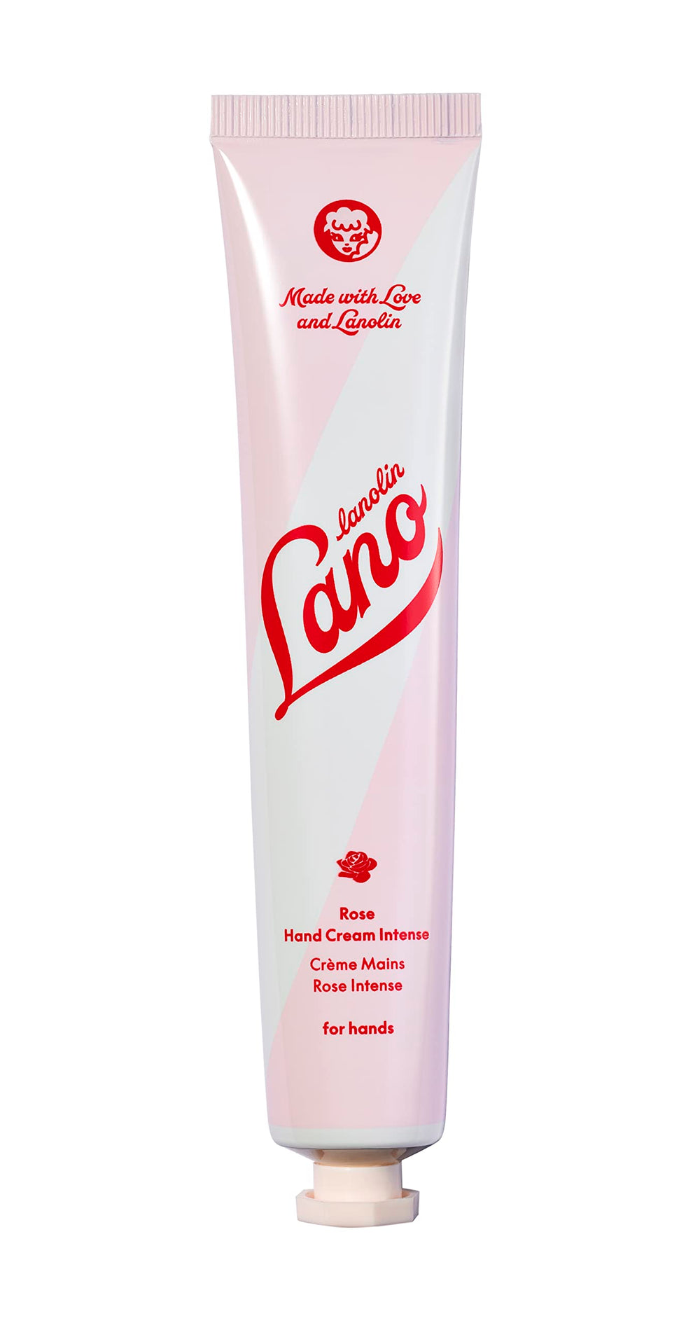Lanolips Hand Cream Rose Oil bottle shows nourishing formula for soft hands.