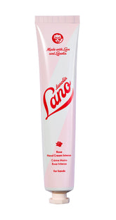 Lanolips Hand Cream Rose Oil bottle shows nourishing formula for soft hands.
