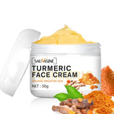 Lanthome turmeric face cream bottle closeup for hydrated, glowing skin.