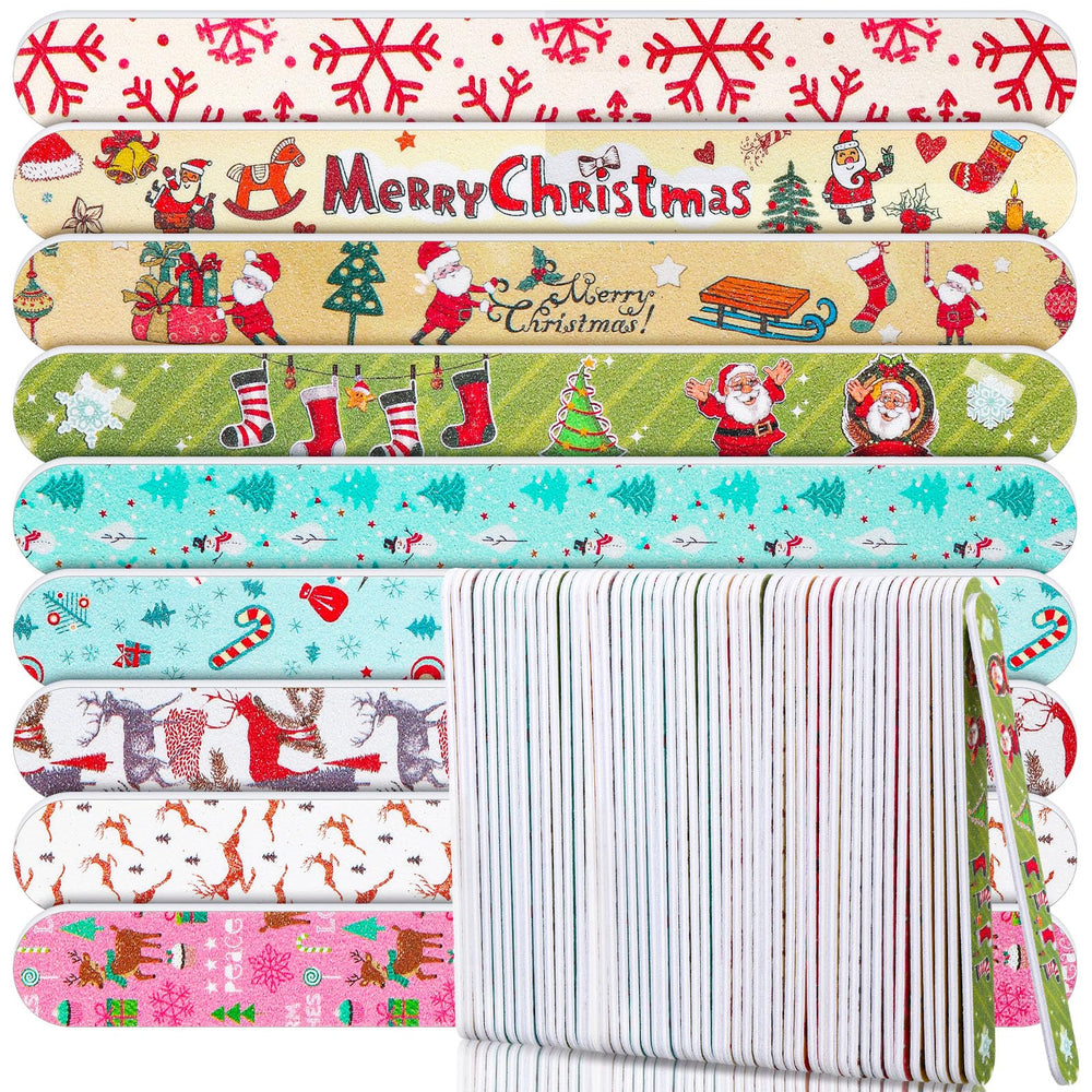 Lanties 45-pack Christmas nail files bulk collection for at-home manicures.