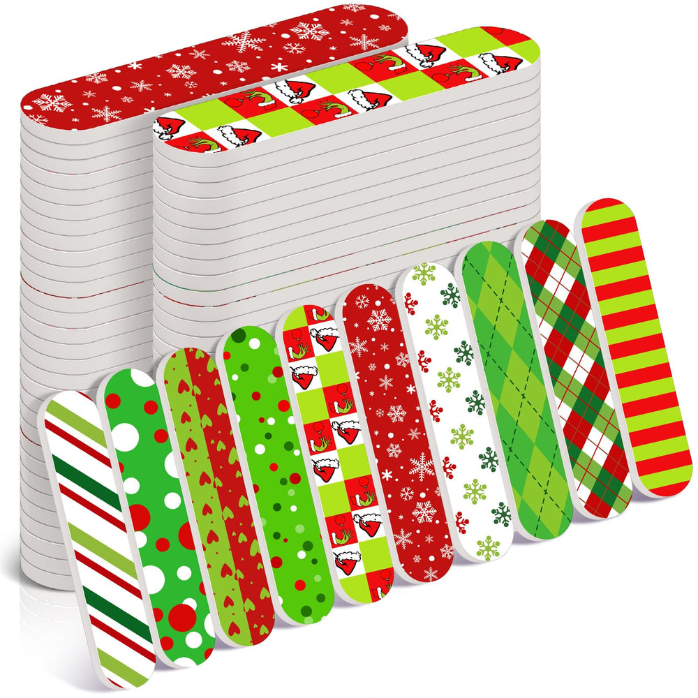 Lanties Christmas nail file red-green double-sided pack for precise shaping