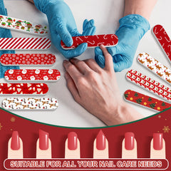 Lanties Christmas nail files red color close-up shows durable EVA.