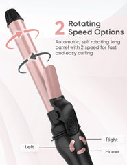 LANVIER automatic curling wand with two-speed control for beginners and pros.