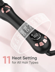 LANVIER tourmaline ceramic self-curler delivering smooth waves with glide.