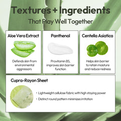 LAPCOS Aloe Sheet Mask closeup texture reveals soft, comfortable material for soothing application.