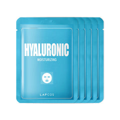 LAPCOS Hyaluronic Acid Sheet Mask packaging showcases premium Korean beauty blend for daily hydration