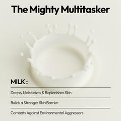 LAPCOS Milk Sheet Mask foil packaging emphasizes K-beauty innovation and hydration.