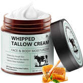 laraspi beef tallow for skin jar closeup, creamy unscented moisture for daily hydration