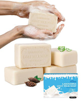 Larosanna Australian Goat Milk Soap bar closeup showing creamy lather and hydration.