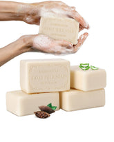 larosanna Australian Goat Milk Soap pack of four bars on shelf highlighting value and scent