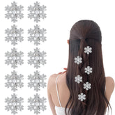 Larrel Snowflake hair clip with sparkling rhinestones for festive shine and everyday elegance.