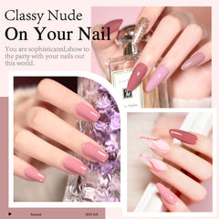 Larvall Beautpal Nude Gel Polish application model demonstrates easy at home nail application