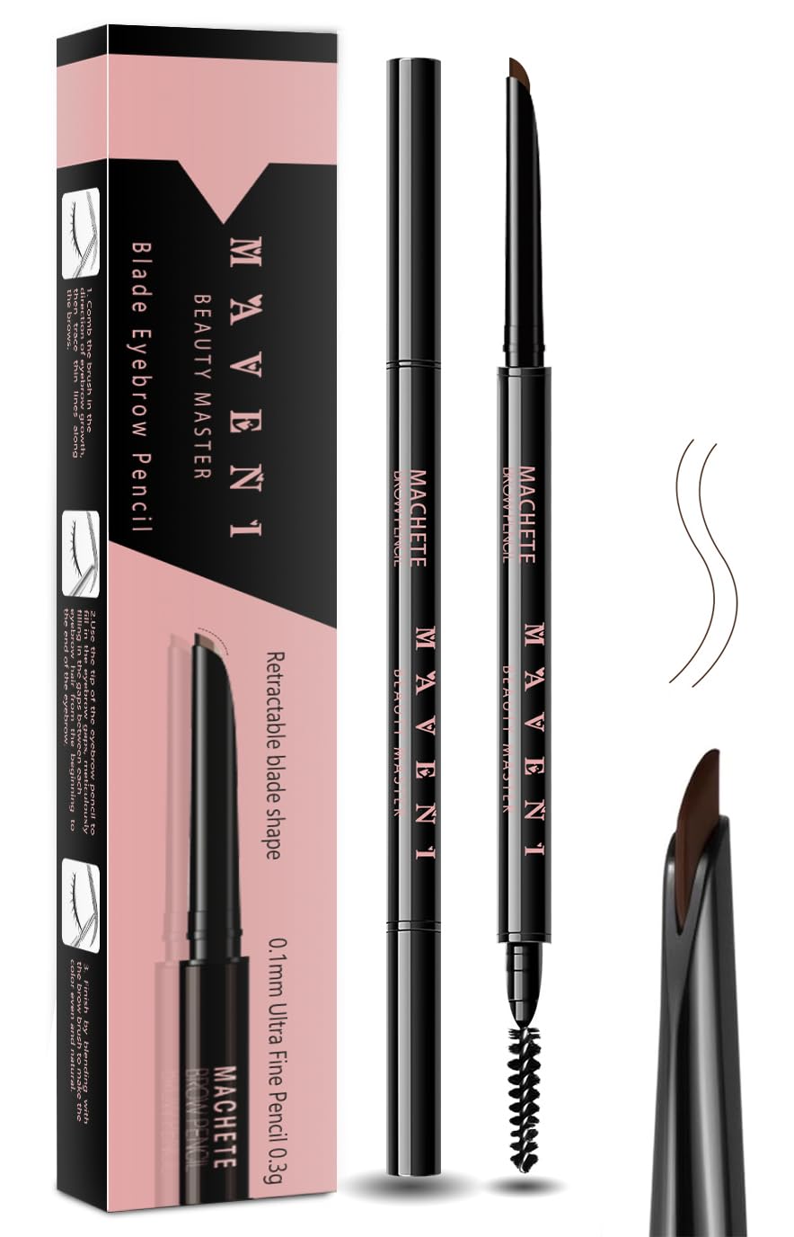 Lashcharm eyebrow pencil angled tip for precise brow definition.